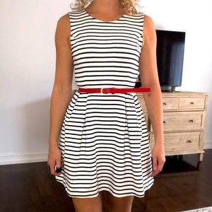 Forever 21 Striped Belted Dress